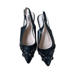 Chic Black Slingback Flats